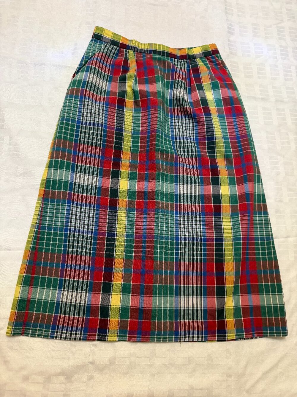 MJ Concepts Rainbow Plaid A-Line Pleated Midi Skirt